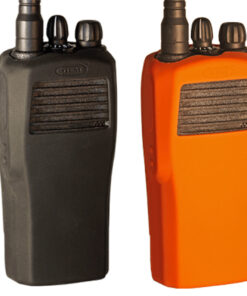 Silicone Carry Case for Motorola CP200 | Black & Orange Protective Radio Cover