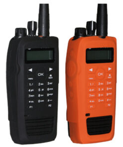Silicone Carry Case for Motorola XPR6550 | Black & Orange Protective Radio Cover