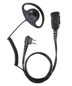 SPM‑1203 Lapel Mic with D‑Shape Ear Hanger | Motorola 2‑Pin Radios